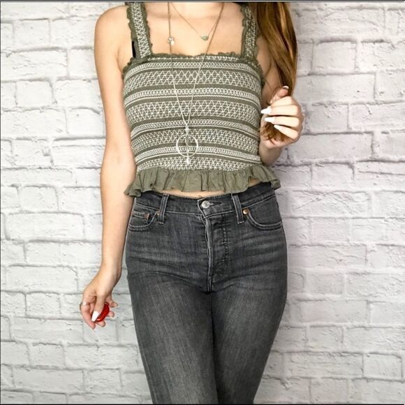 Chan Luu Carolina smocked crop top - Picture 1 of 8